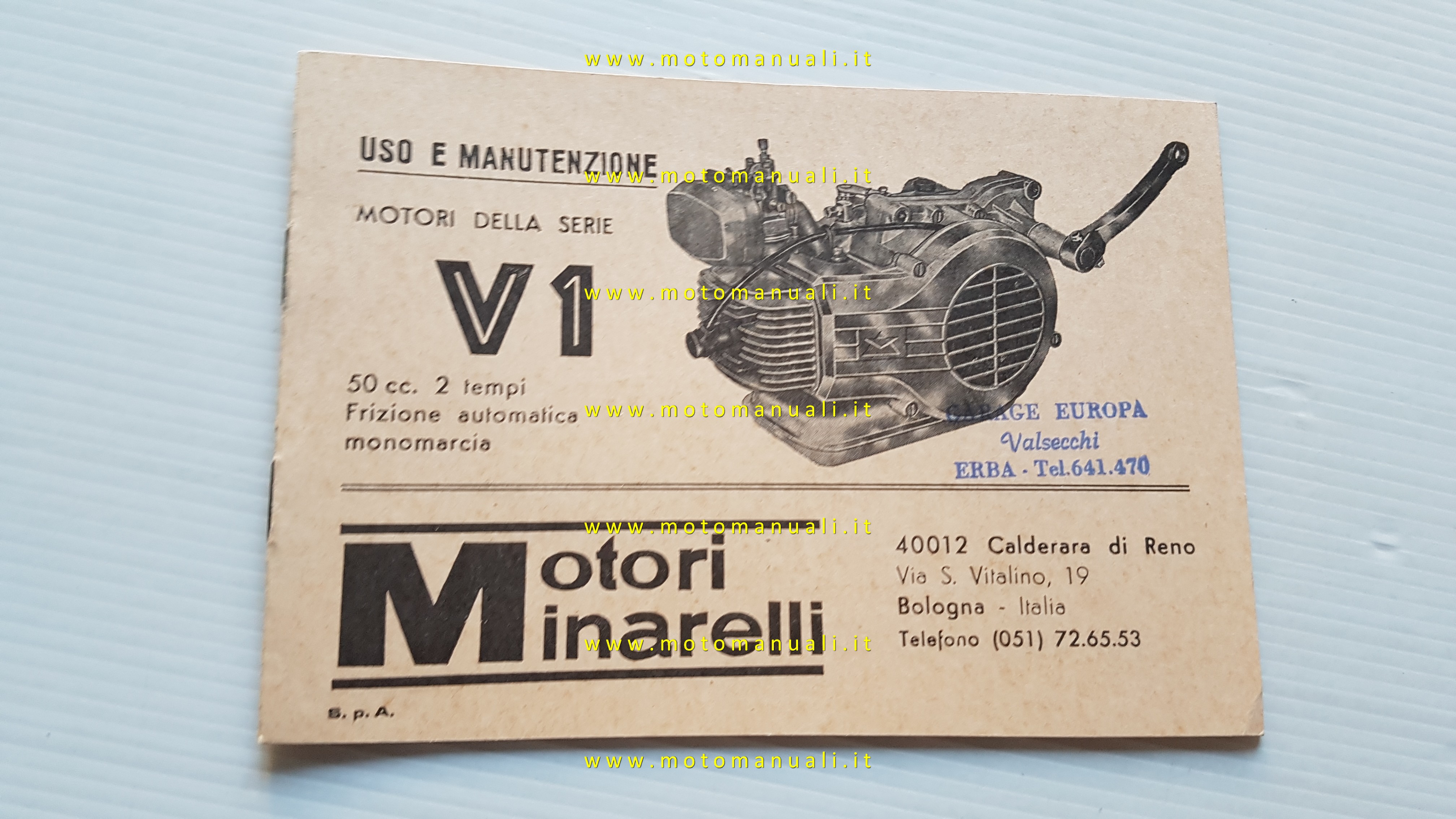 Manuali D Uso Minarelli Motore 50 V1 K S 1976 Manuale Uso